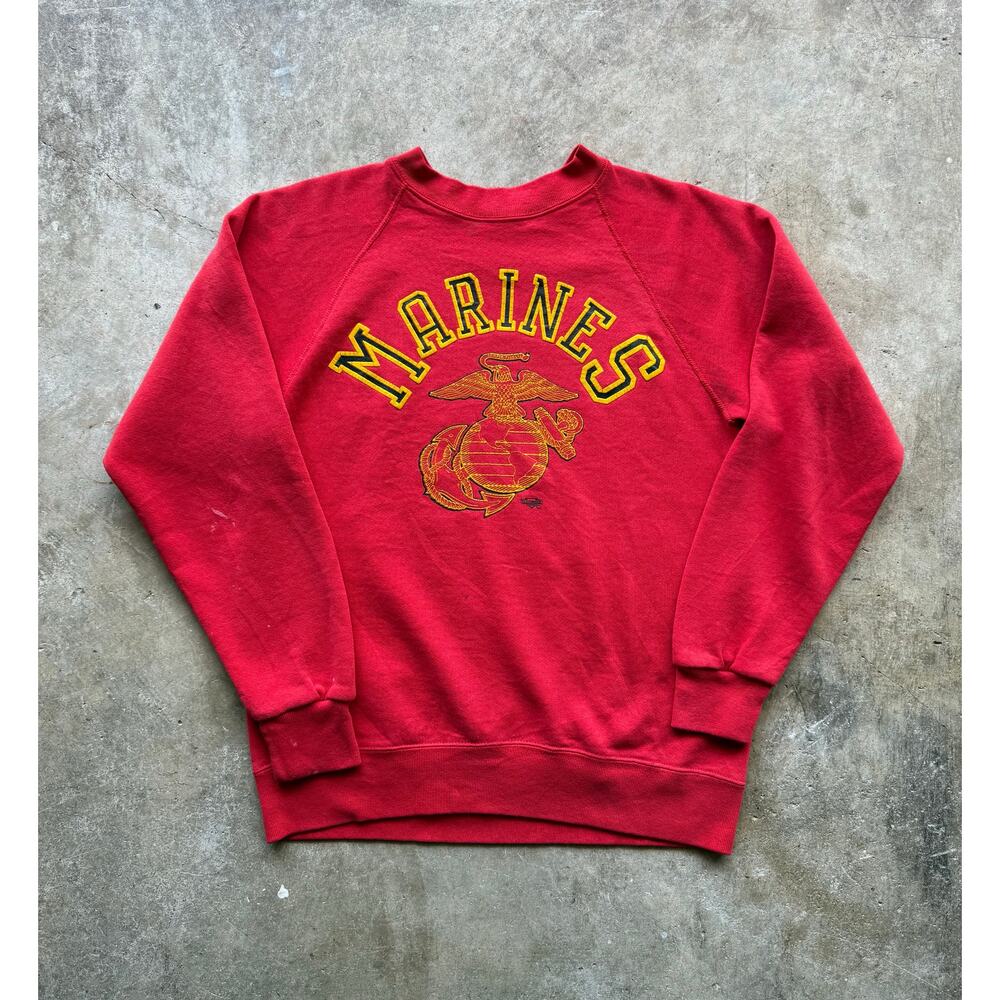 VTG 1980s USMC Marines Red Sweatshirt Size Small/Medium USA Made
